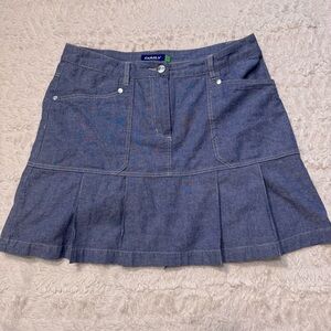 Vintage Daily Sports Chambray Pleated Skort Size 6 Golf Tennis Country Club